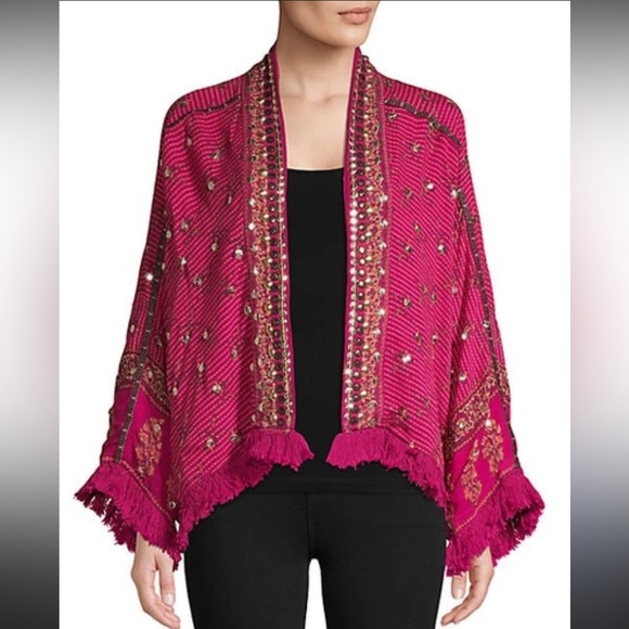 Embellished nwt ray of light sequin embroidered free people kimono L $240 fall - Picture 2 of 6